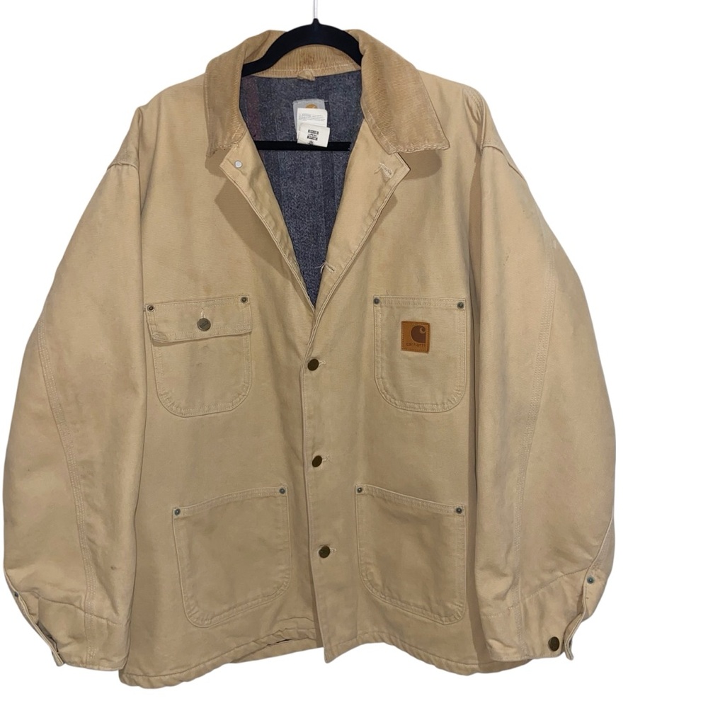 Vintage Carhartt Jacket Mens XL Blanket Lined Chore Work Canvas CO2WET USA Union
